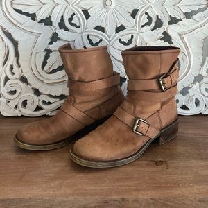 Lucky Brand Tan Leather Ankle Boots